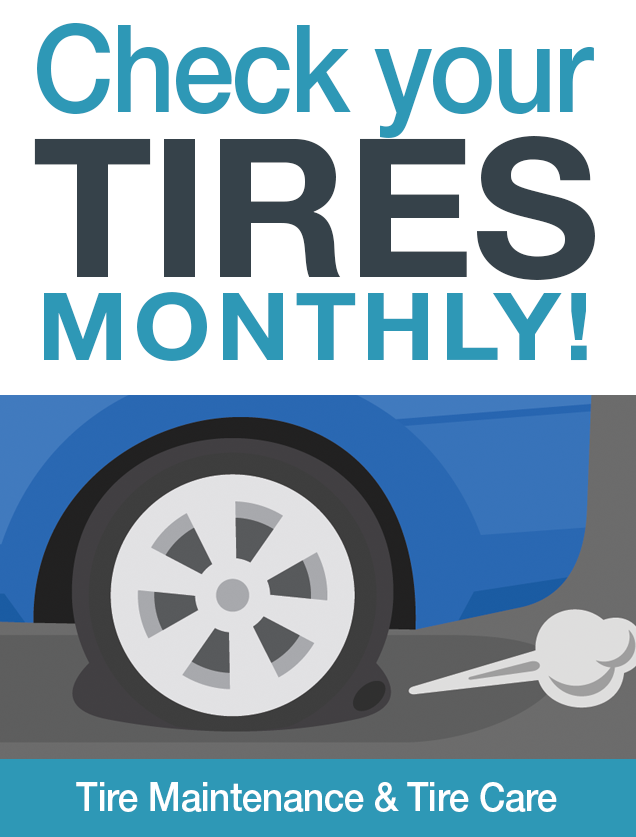 check your tires monthly
